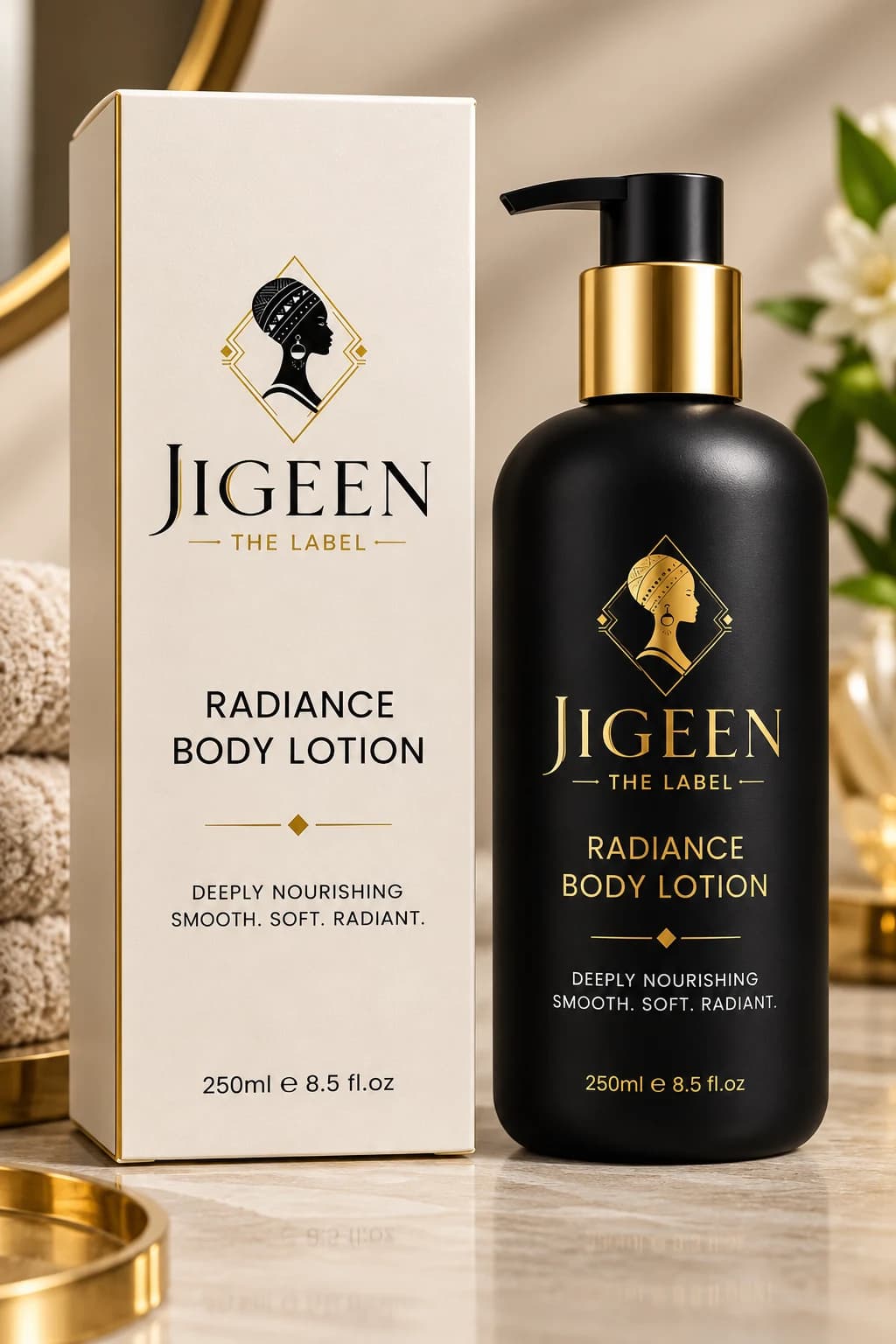 Radiance Body Lotion bottle and box